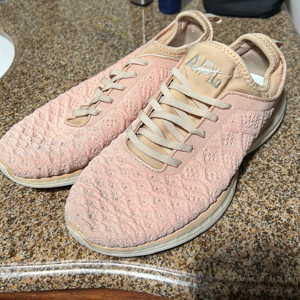 APL sneakers used 9.5 peachy pink and tan